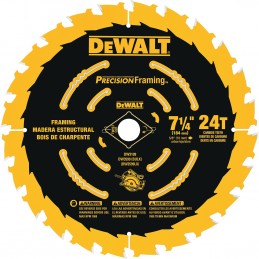 DISCO SIERRA 7-1/4" 24 DIENTES MADERA DEWALT DW3199