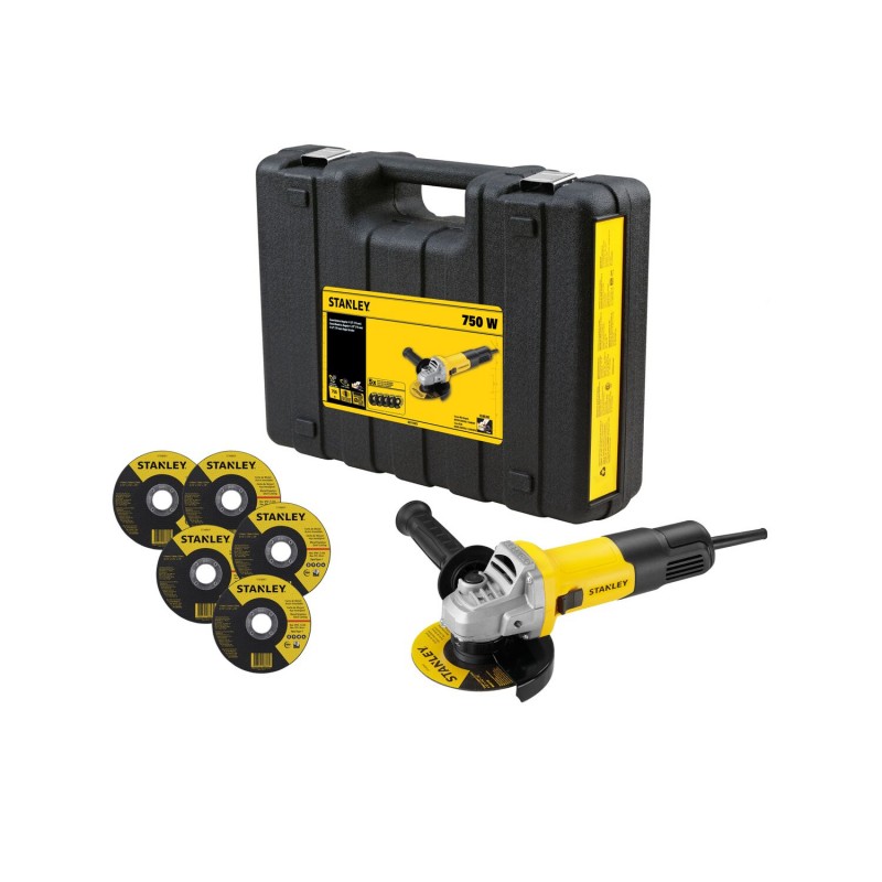 PULIDORA STANLEY DE 4 1/2 CAJA PLASTICA 5 DISCOS SG7115KD-B3