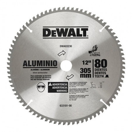 DISCO P/ALUMINIO 12" X 80" DEWALT DWA03230